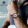 Kun Huang 1020 Casual Wooden Watch Men Luxury Stylish Wood Quartz Calendar Watches Chronograph Military Men clock Relogio